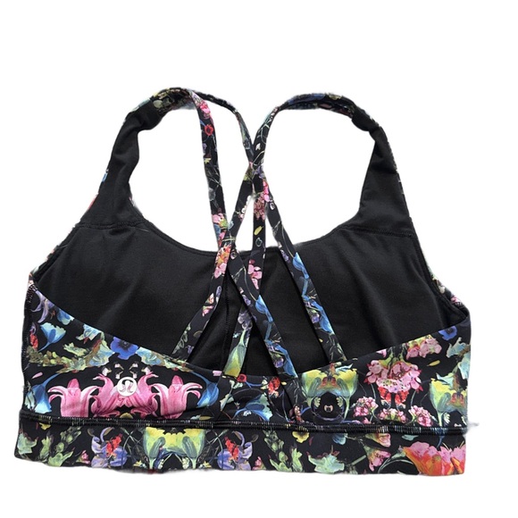 Lululemon Energy Bra Black Floral 6 NWOT - Picture 2 of 4